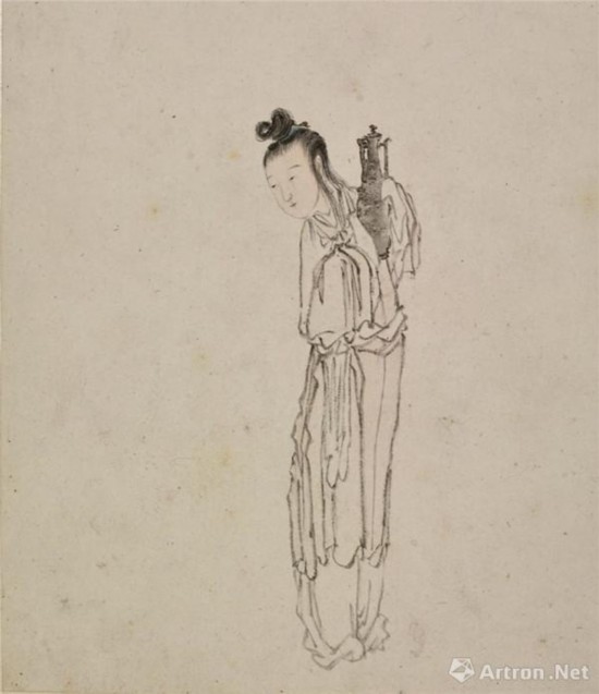 读黄慎《仕女图》册：独从淡简写妖娆