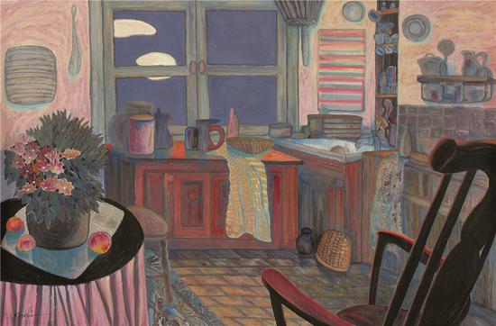 厨房 1998作 121×182cm 纸本设色 私人收藏