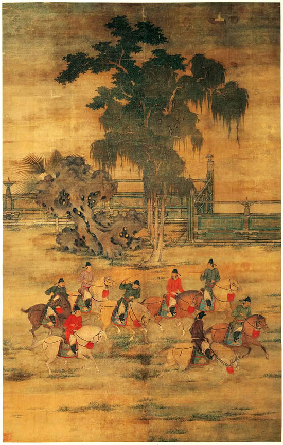 五代梁 赵喦 《八达春游图》