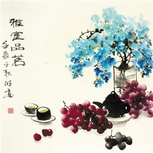 光明新区书画家作品展 “三人行”亮相中心书城